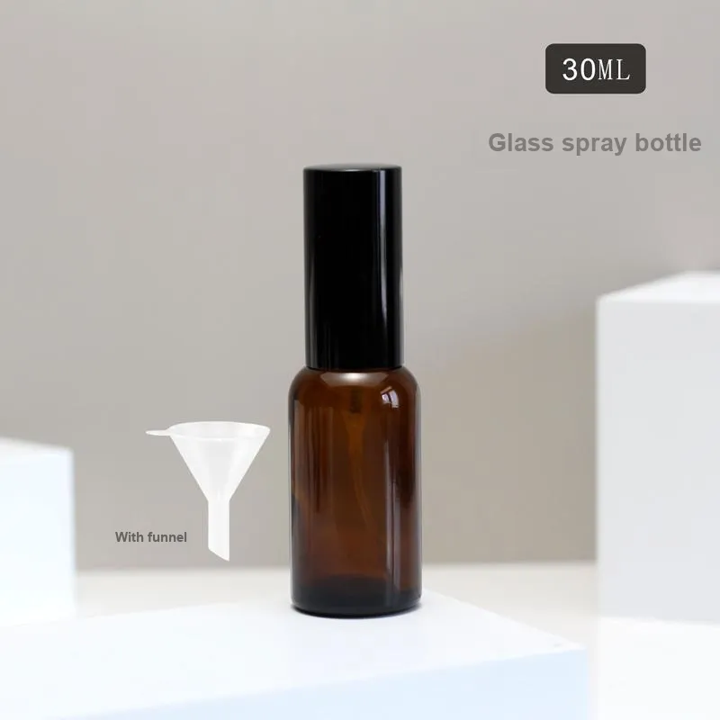JIANYINGSHU Glass Spray Bottle Portable Partition Bottle Lightproof Glass Push Button Travel Small Bottle-7