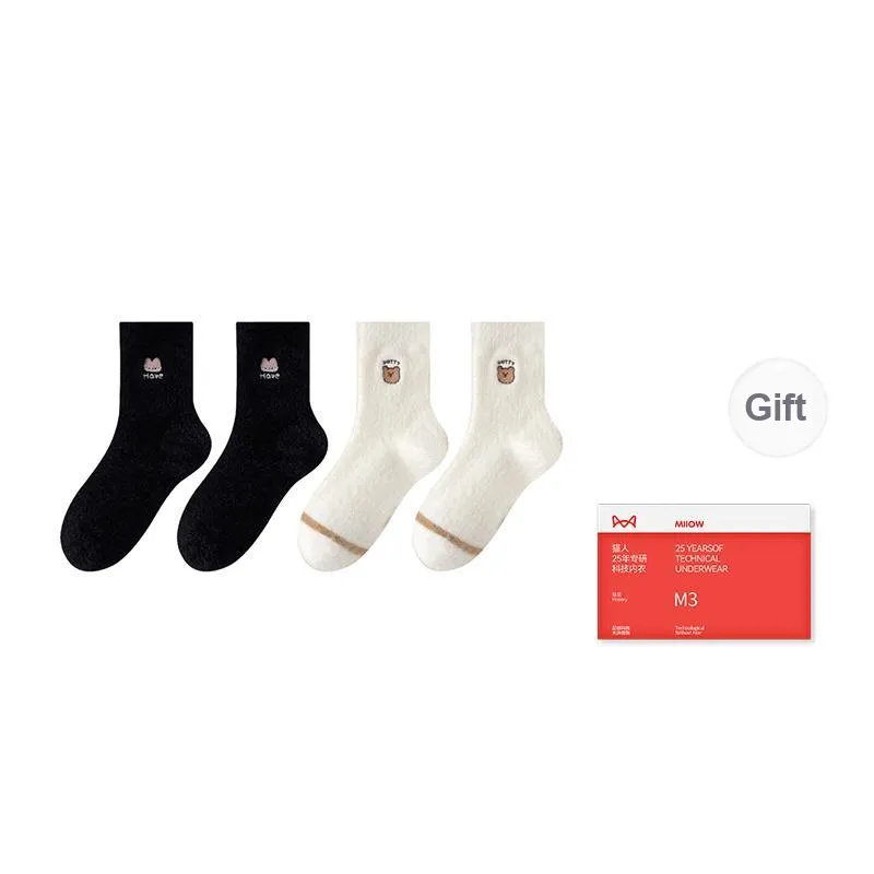 MIIOW Trend Party Series Mid Calf Socks Women's Shopping Bag 4 Pack-12