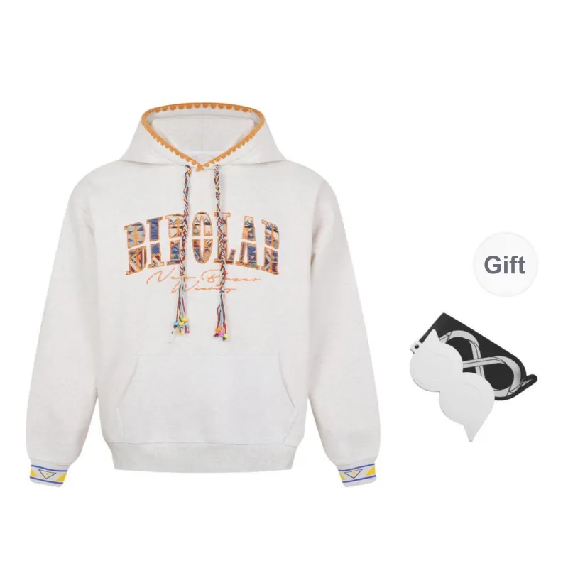 BIPOLAR Sweatshirt Unisex Heather Gray Navy Blue-0