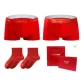 14 Red Yellow+14 Red+KS553 Knee-High Socks 2 Pack