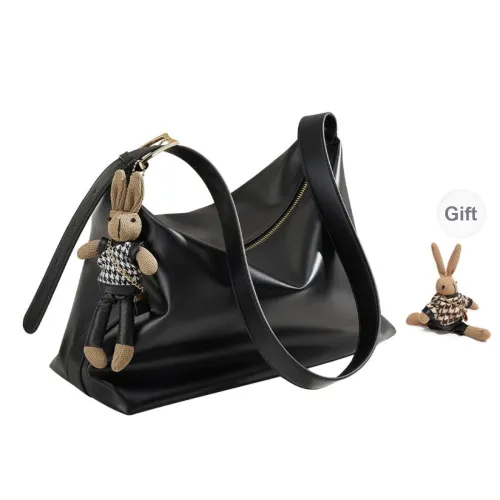 ST&SAT Synthetic Leather Shoulder Bag, Crossbody Bag, Tote Bag Large Size Women's Black/Brown