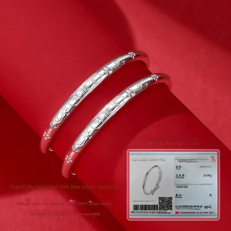 MIAOYINGE 999 Fine Silver Sterling Silver Bracelets Kids'-1