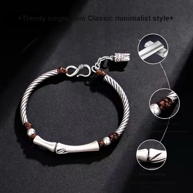 U state 999 Fine Silver Pure Silver Bracelets Men's-2