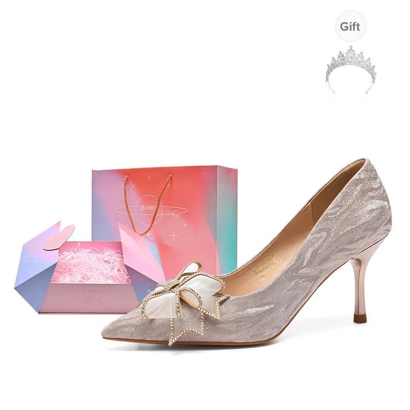 ZHR Meteor Shower Series Slim Heel High Heels 7cm Women's-18