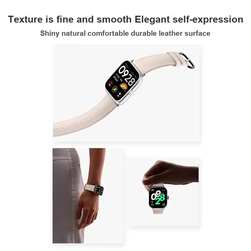 Yu Qing Xiaomi Red Beige Compatibility Watch Band 205mm Artificial Leather Material-2