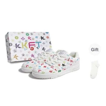 KFT Skateboard Shoes Unisex Low Top White Glaze