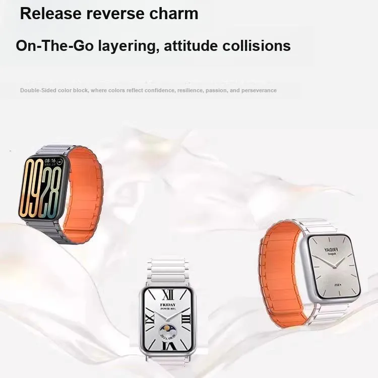 Mr. Strap Xiaomi Red Beige Compatibility Watch Band Silicone Material-2