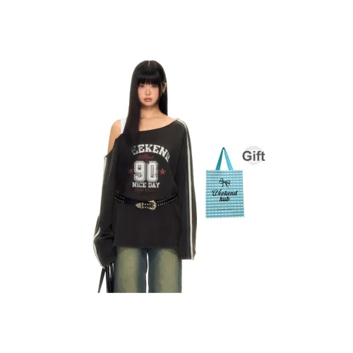 WEEKEND HUB Универсальный Off Плечо Свитшот Женские
