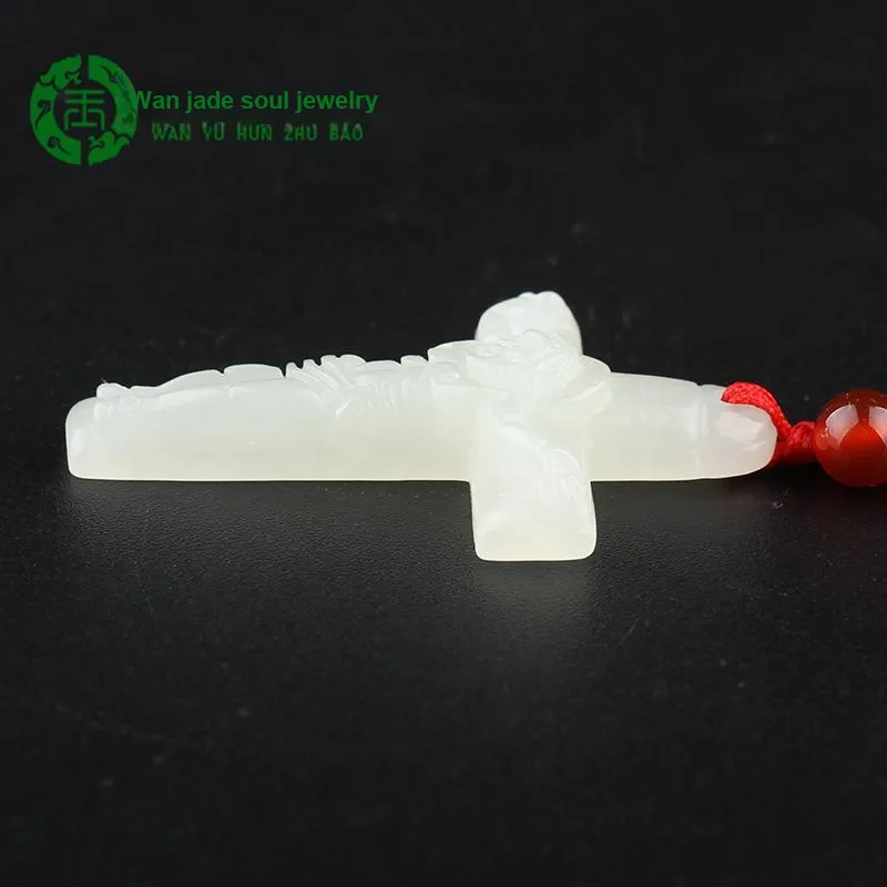 WANYUHUN Hetian Jade Pendants White Jade Unisex-6