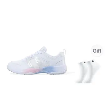Kawasaki Cushioning Coverage Low Top Badminton Shoes Unisex White Rainbow