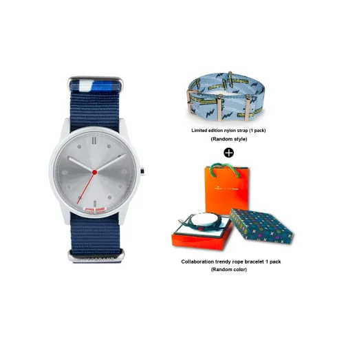HYPERGRAND Watch Кварцевый механизм Нейлоновый ремешок Серебристый циферблат Унисекс NW01SBOX