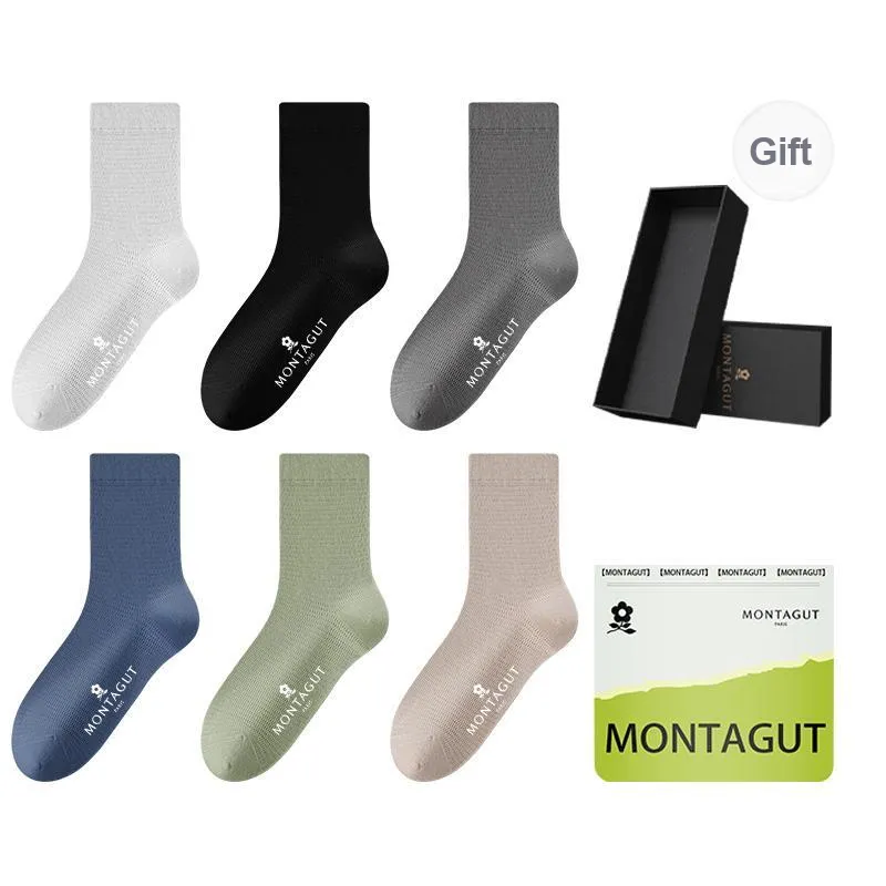 Montagut Mid Calf Socks Men's Gift Box Combination-84