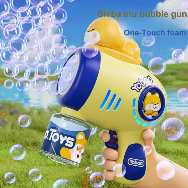 Yimi Cute Shiba Inu Bubble Machine, Fully Automatic Handheld Gatling Style Toys-1