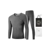 Long-Sleeved Top+Pants Clothing Set (Dark Heather Gray) Thickened and Fleece-Lined/Thermal Fleece/Classic Crew Neck
