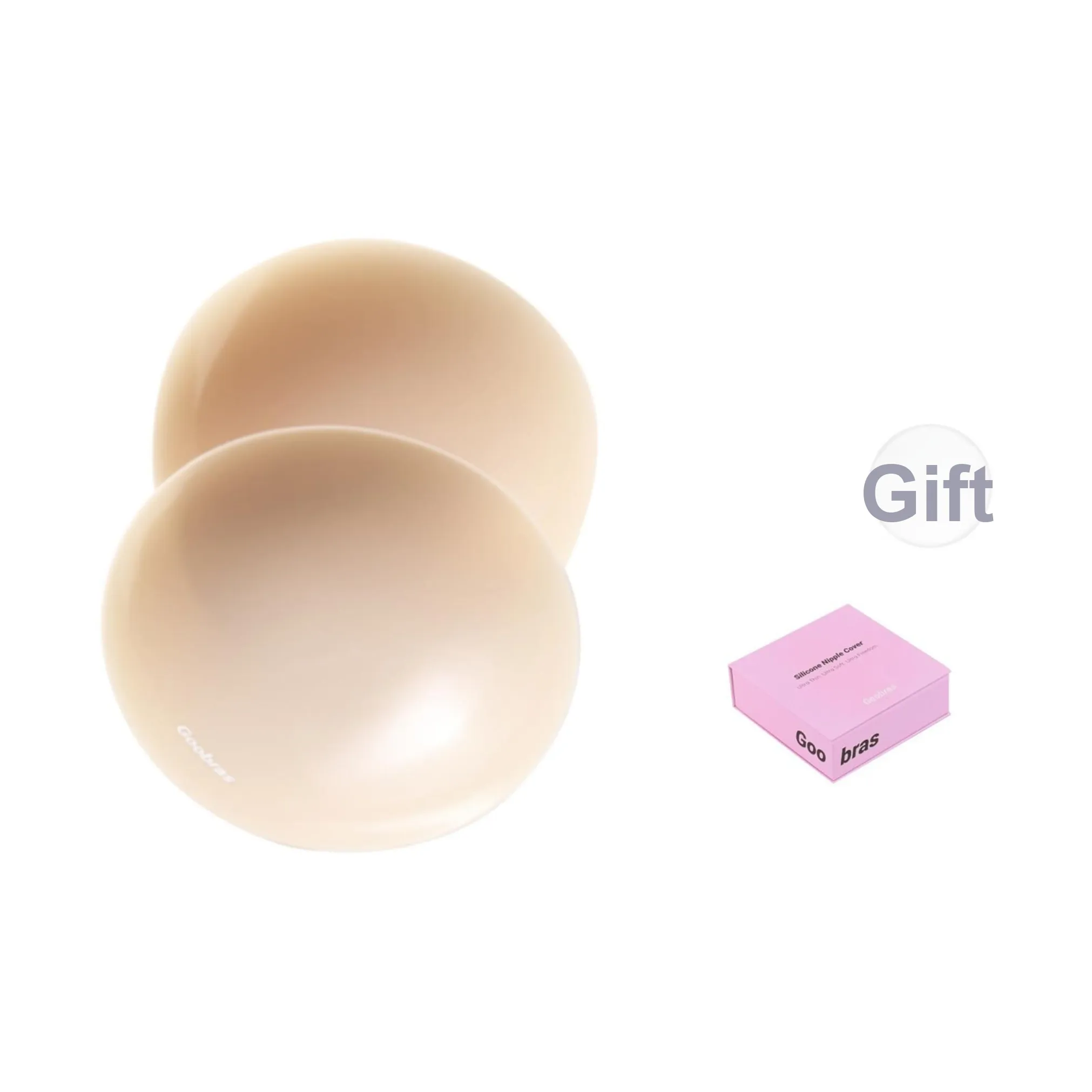 Goobras Не прилипающие накладки на соски Женские Матовый Нюдовый