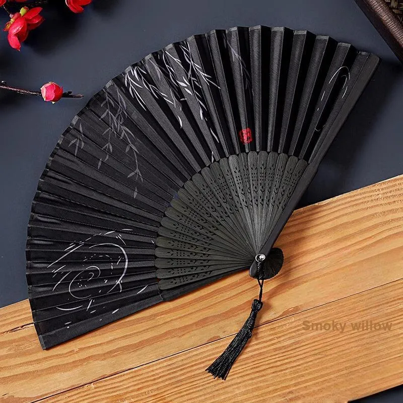 JINGDI Twill Damask And Silk Foldable Small Fan-37