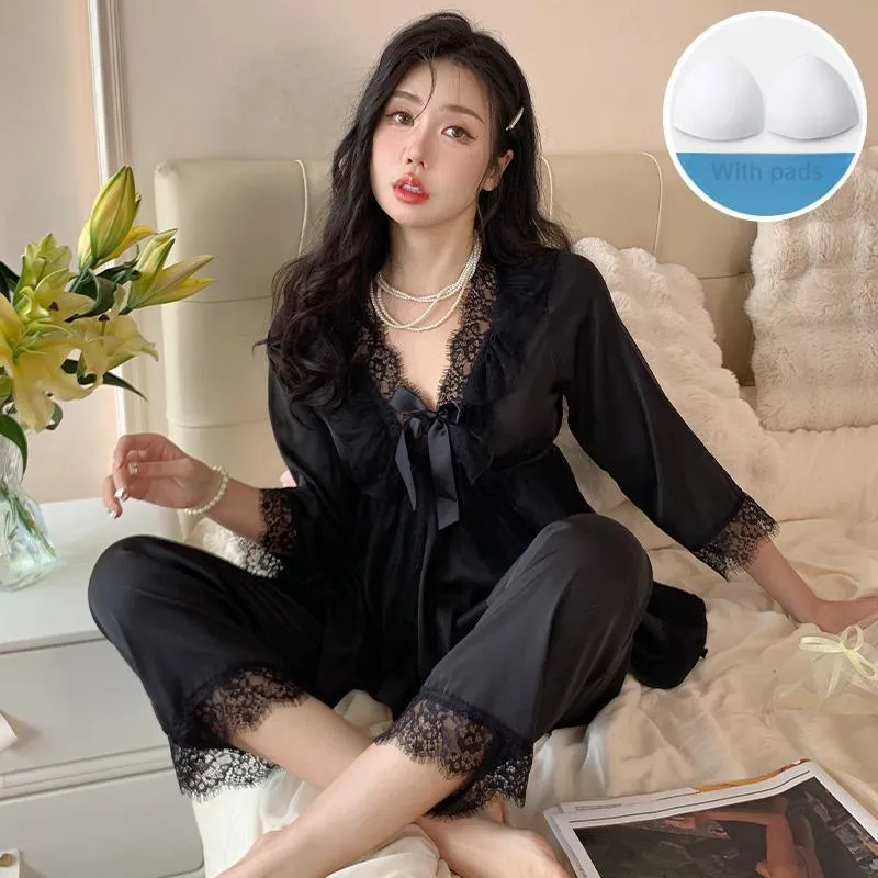 Sleeping Beauty Pajama Set Women's Black-2
