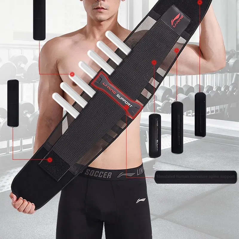 LiNing Back Support Braces Breathable Protective Compression Polyester Unisex-2