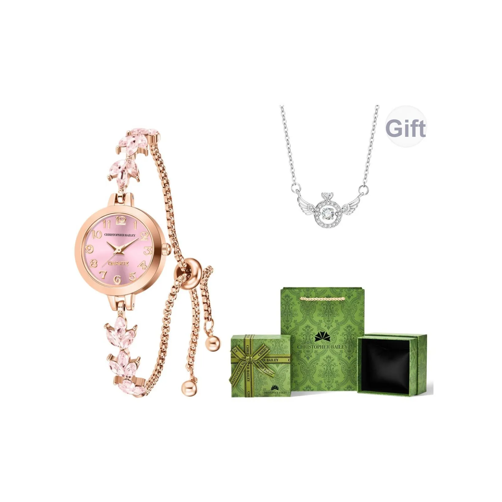 Corriberty Кварцевый механизм сплав ремешок женские часы розовый циферблат