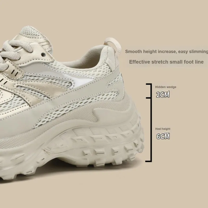 D:FUSE SCANDINAVIA Wear-Resistant Breathable Lightweight Height Increasing Low-Top Chunky Sneakers Women's-43
