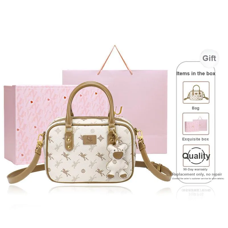 NUCELLE PVC Boston Mini Shoulder Bag Toast Bag Crossbody Bag Handbag Women's Multicolor-0