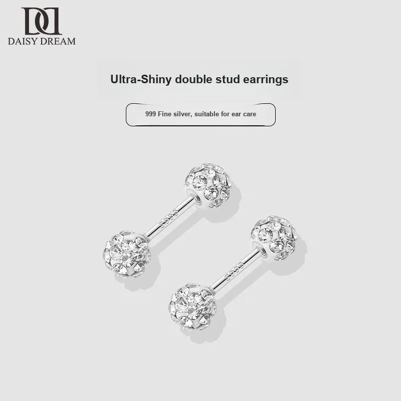Daisy Dream 999 Fine Silver Stud Earrings Unisex-2