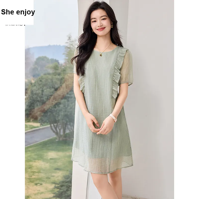 She Enjoys Short Sleeved Dress Women's-4