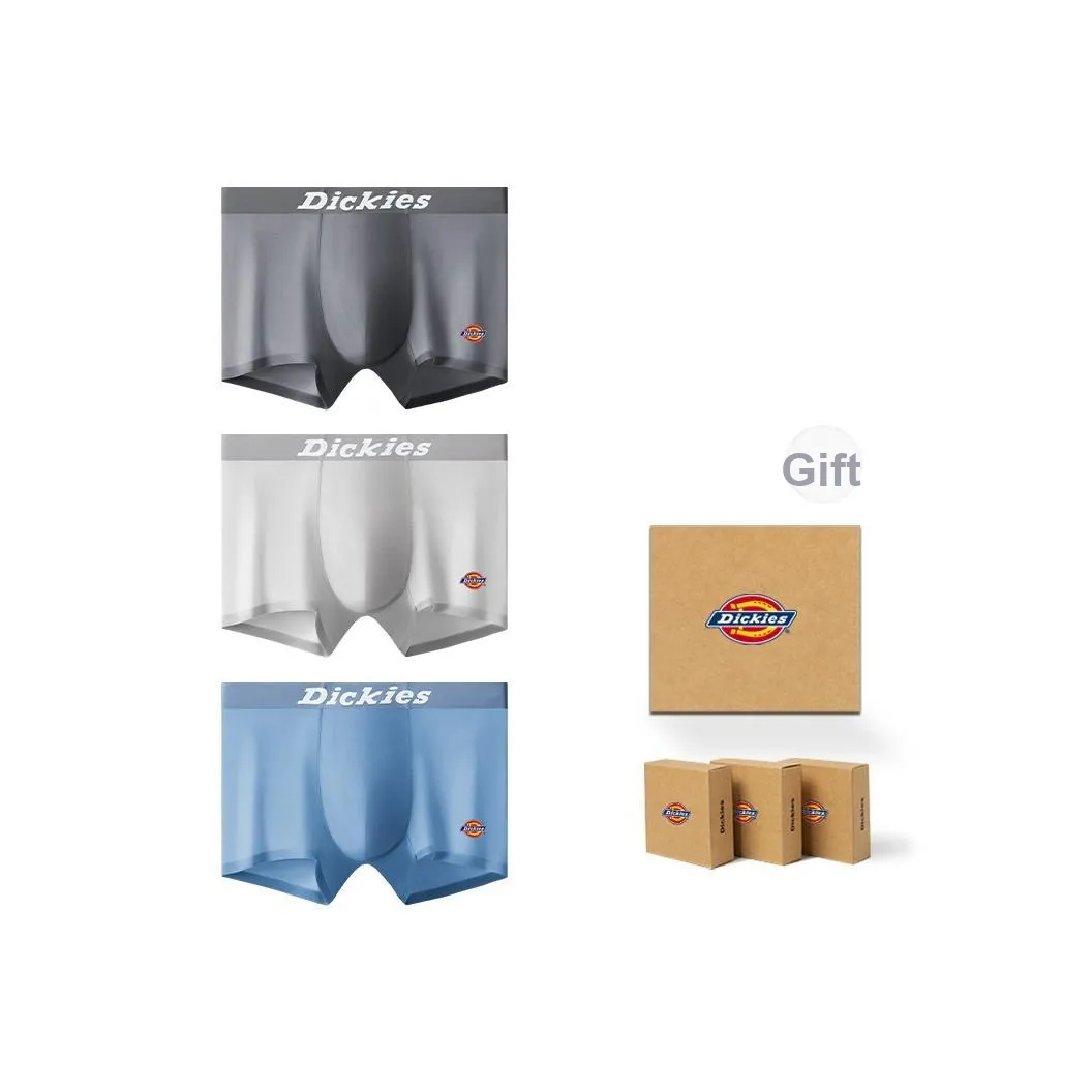 Dickies Свободный крой Бесшовный Высокая эластичность Против прилипания Против пота Мужские трусы упаковка из 3 штук