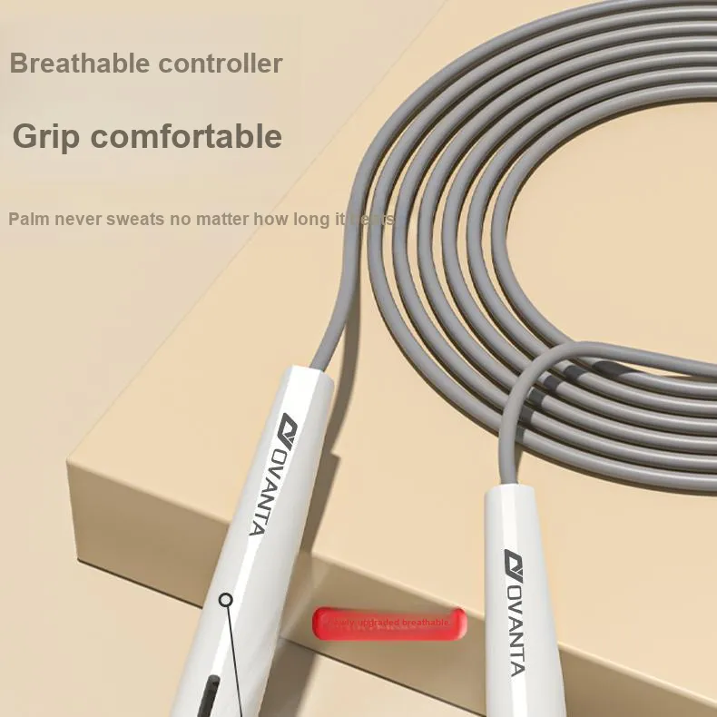 Ovanda Sports & Fitness Non Countable Jump Ropes Adults Cord PVC, Handle PP 2.9m Simple White-5