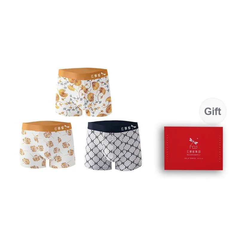 RED DRAGONFLY Cotton Panties Men's 3 Pack Gift Box Set-7