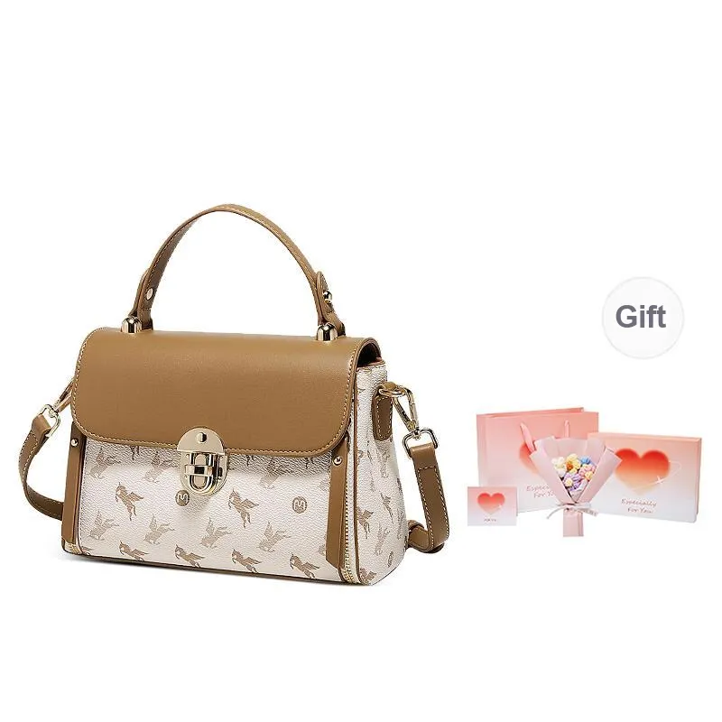Marino Orlandi Synthetic Leather Kelly Bag Shoulder Bag Crossbody Bag Handbag Large Size Women's Coffee-35