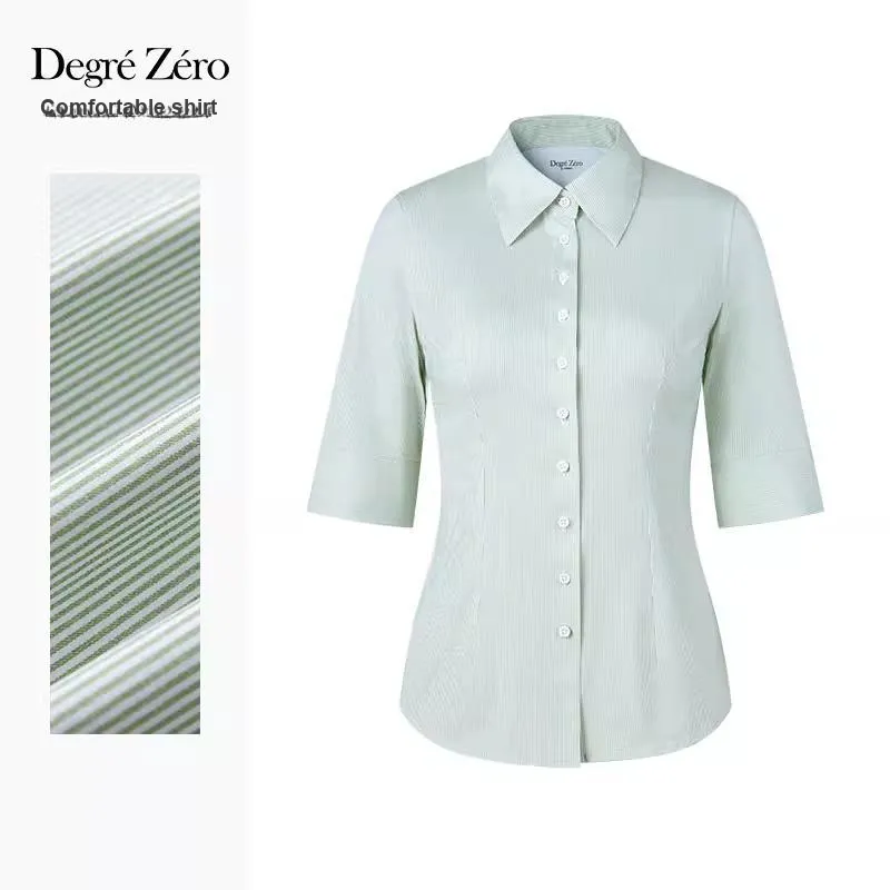 DEGRE ZERO Shirt Women's Lime Pinstripe-1