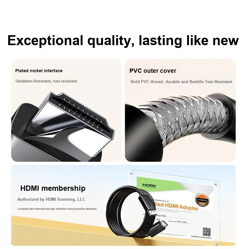 UGREEN Data Cable Adapter DP To HDMI Adapter Cable 4K Edition For Computer Monitor DisplayPort Connectivity-5