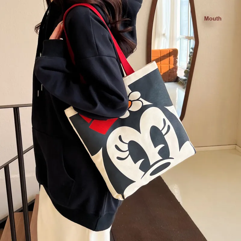 Disney Canvas Canvas Bag Shoulder Bag Crossbody Bag Tote Unisex Mickey Mouse Minnie Mouse-10
