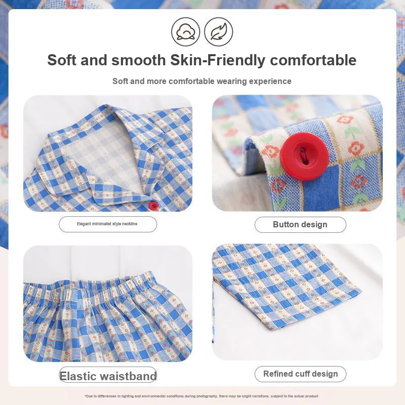 OUSHIBO Pajama Set Women's Blue-2