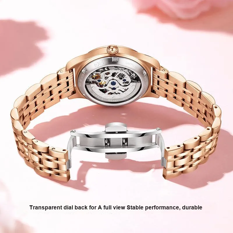 BEXEI Heart To Heart Collection Mechanical Movement Watch Women's Watch Mother-of-Pearl Color Watch Dial-18