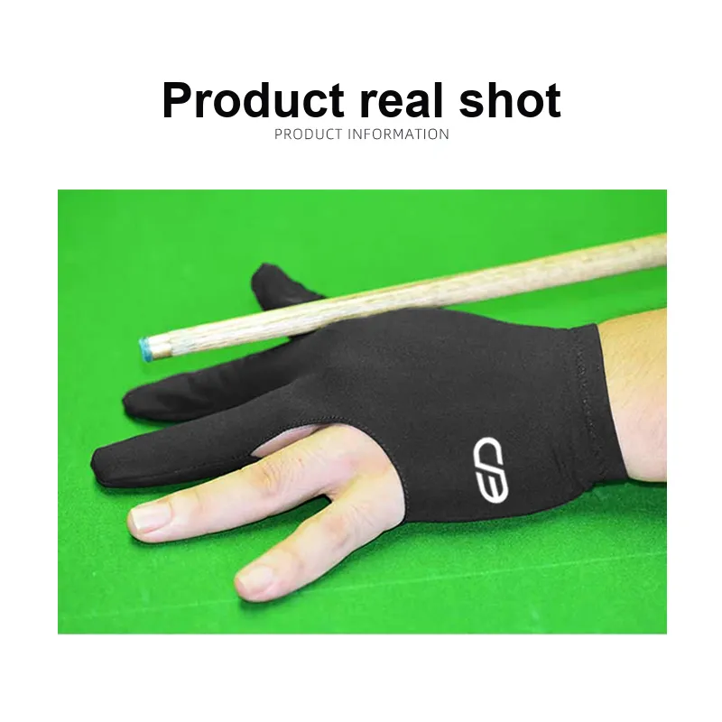 Weston Billiards Three Finger Gloves Polyester One Size Unisex Black-5