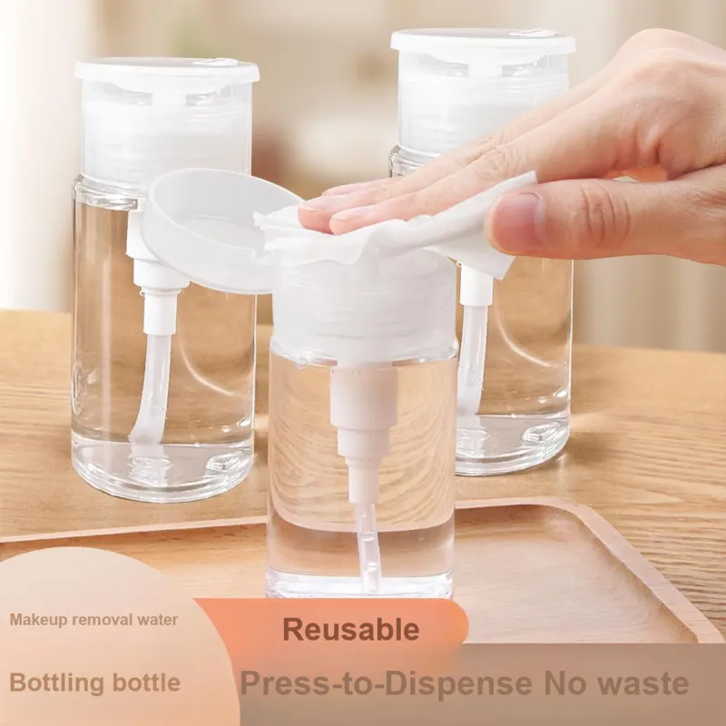 JIANYINGSHU Cleansing Oil & Water Push Button Bottles With Dividers Portable-1