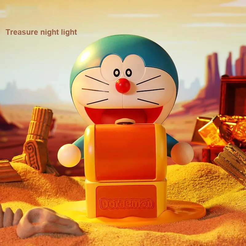 ROCK Doraemon Characters Ornament Night Light Cute Styling Comfortable Warm Light Chibi Figures-9