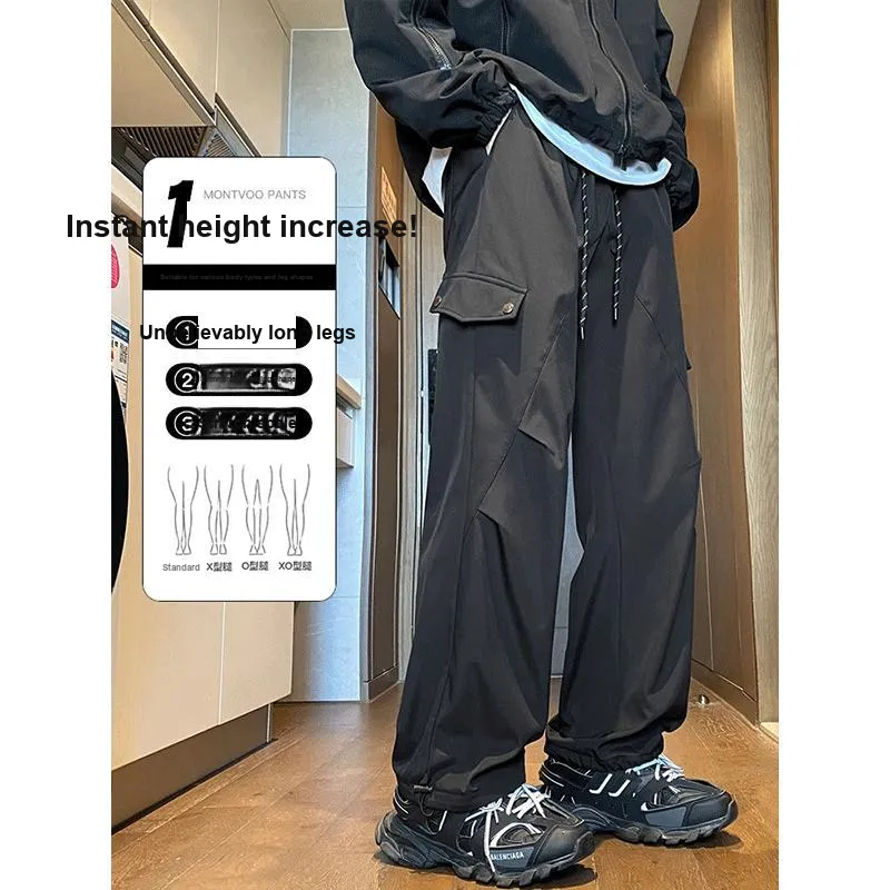 NOWSTIME Casual Pants Unisex Pure Black-4