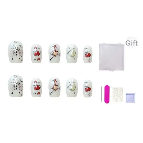 ORANOT Beautiful Girlish Magic Cartoon Cute False Nail MID Длина (размер в длину) Белый Smudge 24mm