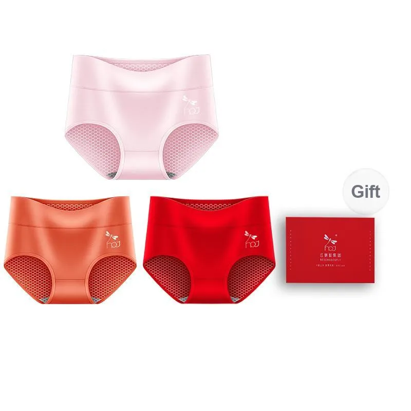 RED DRAGONFLY Cotton Panties Women's 3 Pack Gift Box Set-12