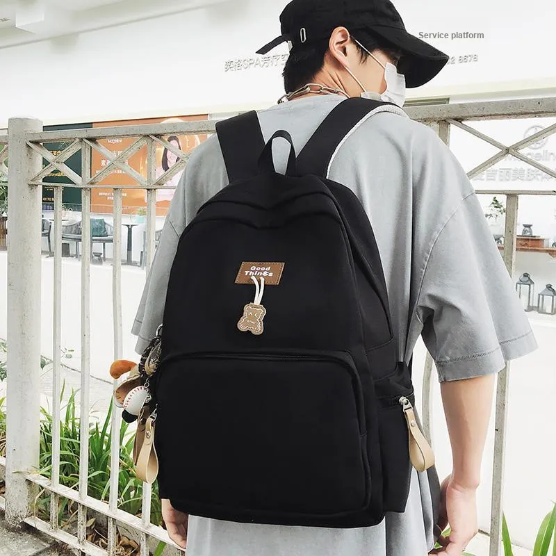 LUVISTRUE Nylon Backpack Unisex White/Black/Khaki/Peacock Blue-11