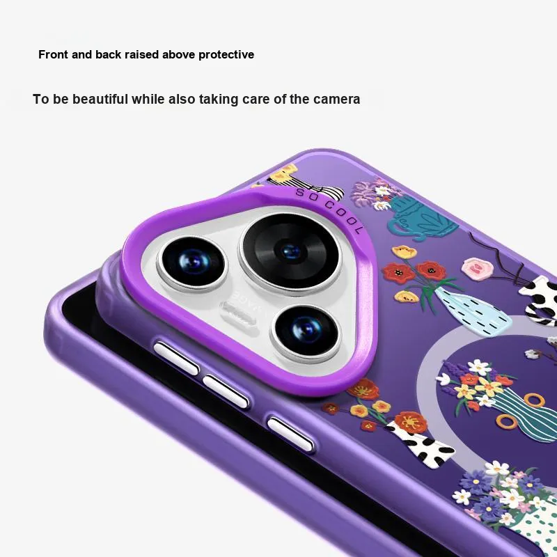 Marsfield Acrylic Material Soft Edged Magnetic Case Artistic Vase Phone Cases Compatibility Huawei P70/60/50/40PRO-5