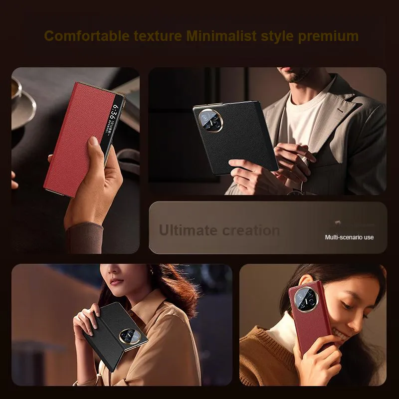Spectatory Genuine Leather Material Phone Cases Compatible With Huawei Mate X6-5