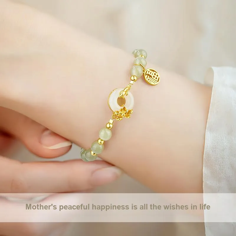 ZSY Bracelets Pale Greenish White Jade Women's-3