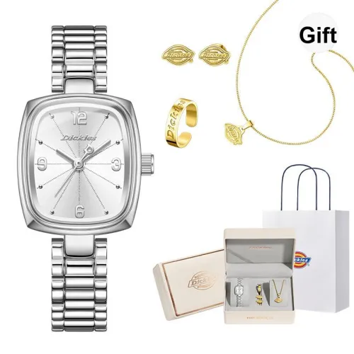 Dickies Кварцевый механизм Женские часы 22мм*18мм*7мм Серебряный