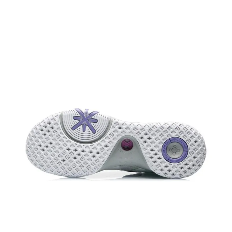 LiNing 6 Throughout The Day Cushioning Anti-Slip Wear-Resistant Breathability Low-Top Basketball Shoes White Gray-4