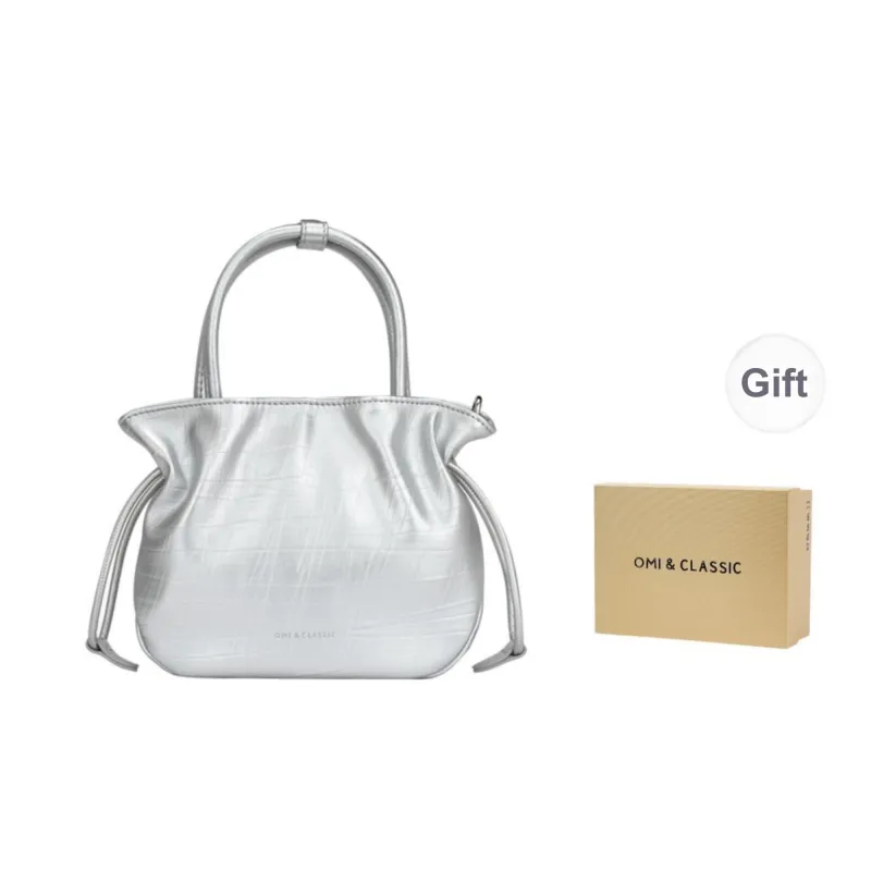 OMI Synthetic Leather Shoulder Bag, Crossbody Bag, Handbag Women's Black/White/Silver-5