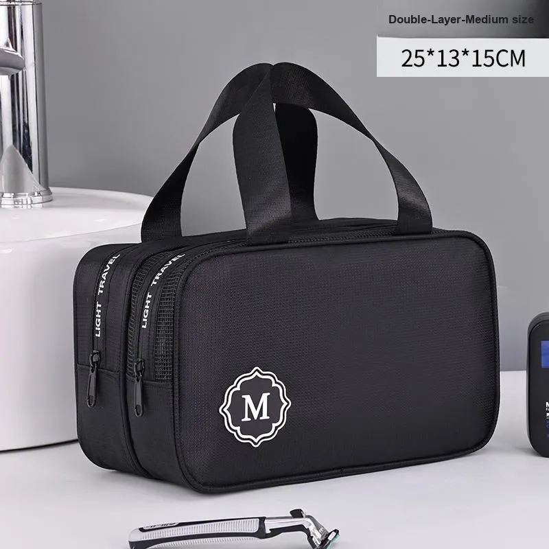 QEEDNS Wet/Dry Separation Double Layer Premium Waterproof Portable Large Capacity Makeup Bags-1